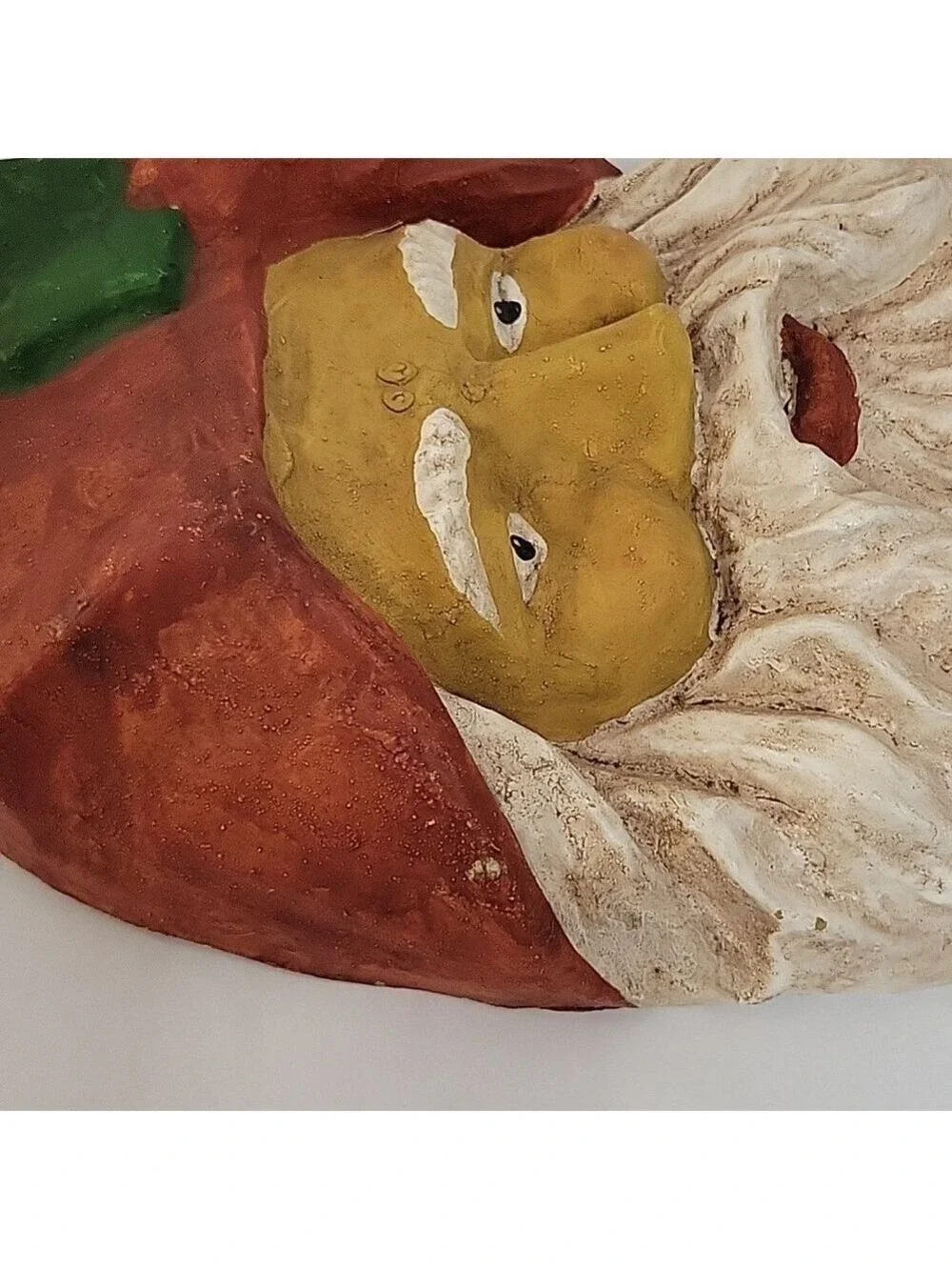 Vtg Large Paper Mache Santa Face Wall Hanging, Display